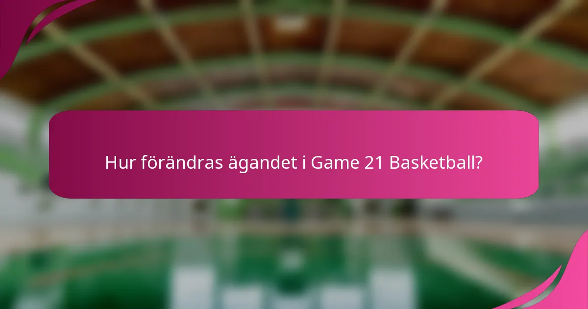Hur förändras ägandet i Game 21 Basketball?
