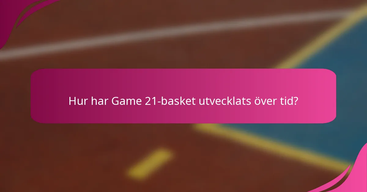 Hur har Game 21-basket utvecklats över tid?