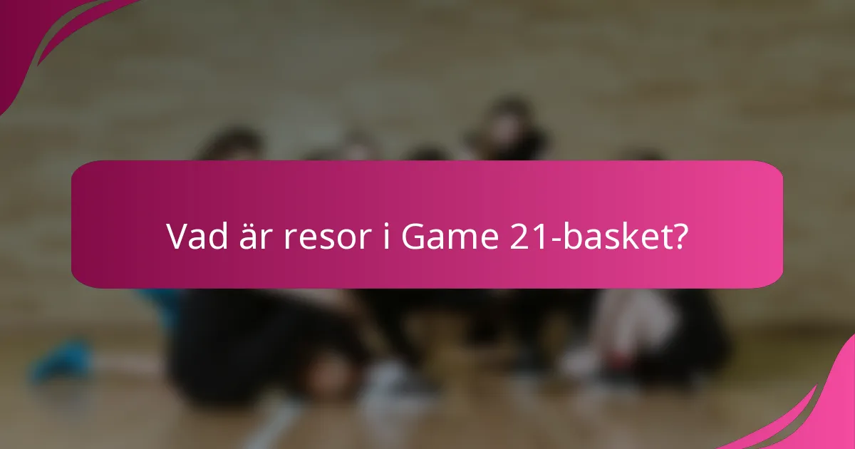 Vad är resor i Game 21-basket?