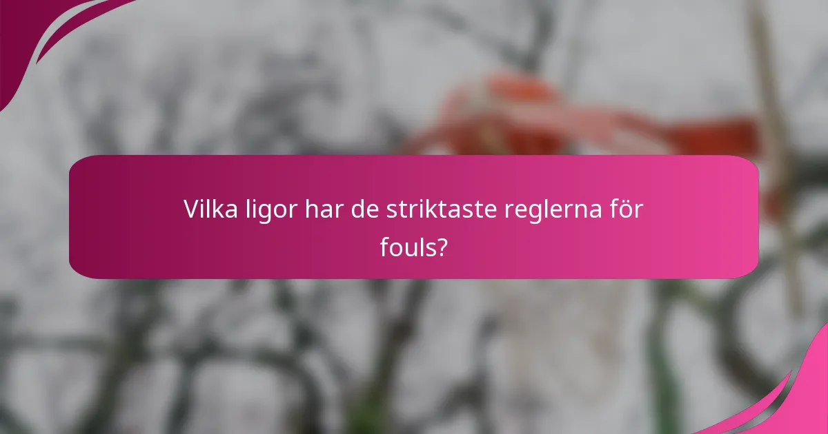 Vilka ligor har de striktaste reglerna för fouls?